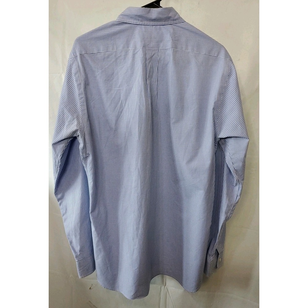Ralph Lauren Mens M Slim Fit Blue Check Button‎ Shirt 100% Cotton 15 1/2- 39 - Picture 2 of 5